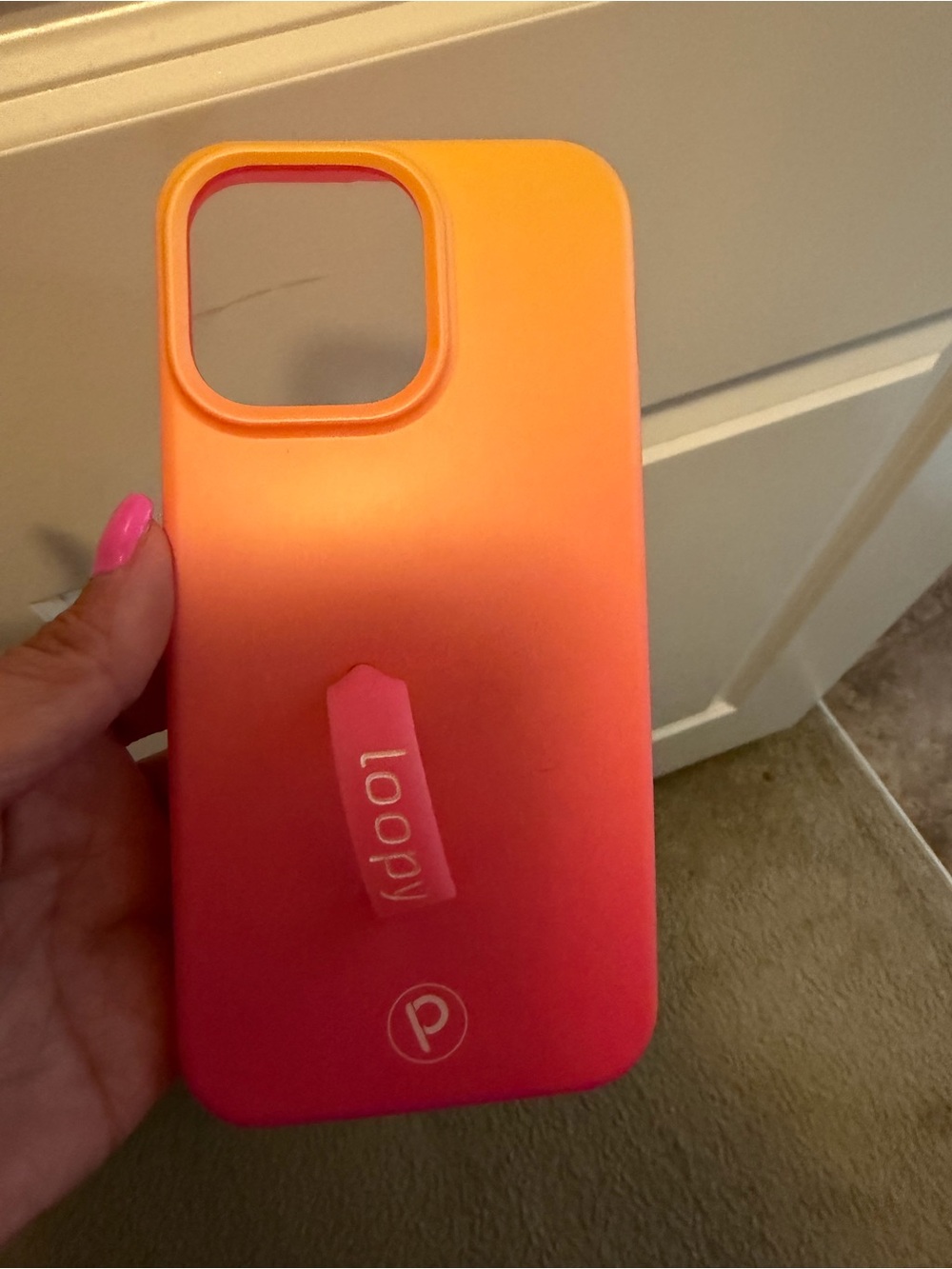 Loopy Case Orange to Pink Gradient Phone Case with Loop Strap